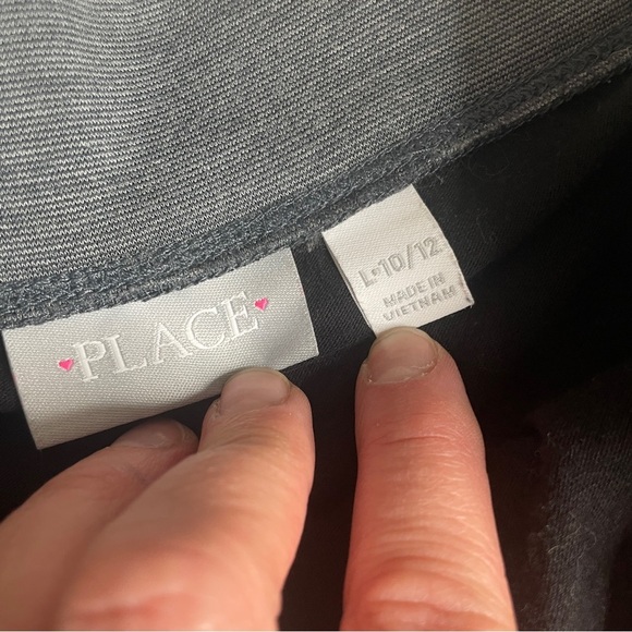 The Children's Place Girl Skater Skirt Skort Heather Gray Blue Sz L 10-12 - Picture 4 of 7